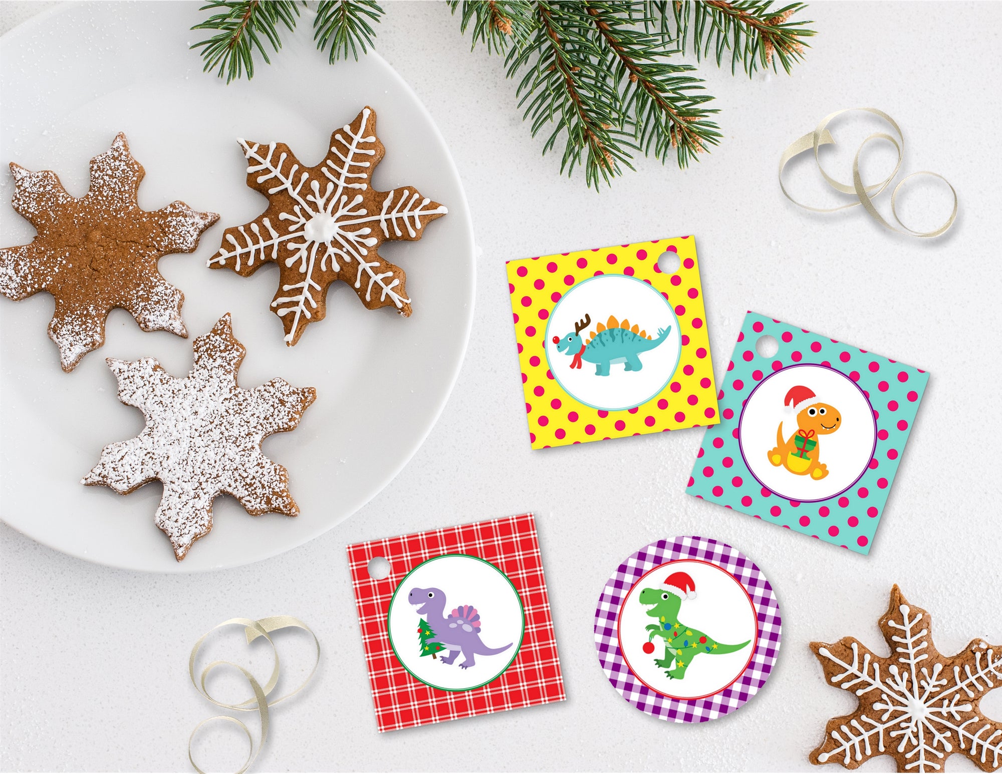 Printable Dinomite Christmas Collection, Printable Dinosaur Christmas Party Package,