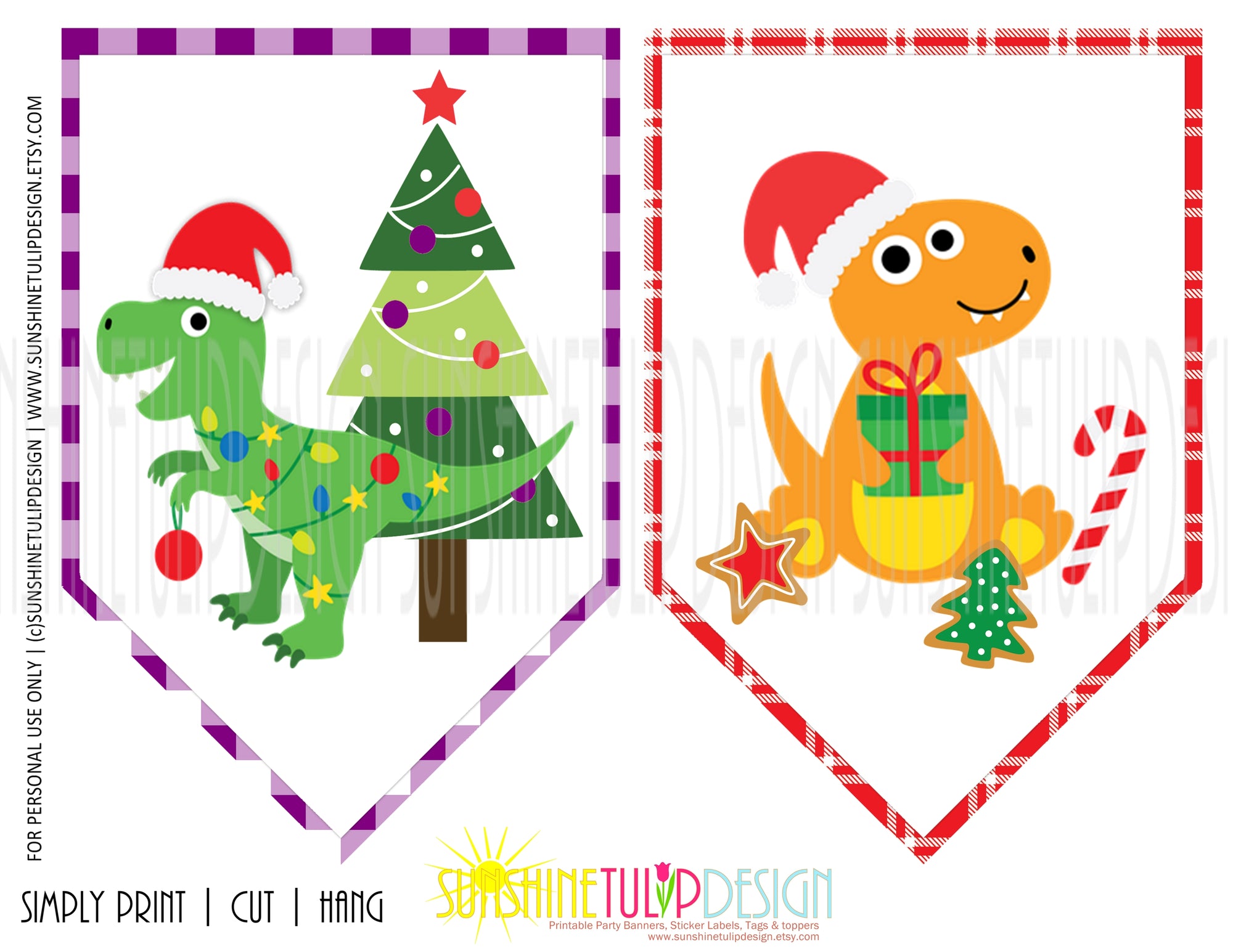 Printable Dinomite Christmas Collection, Printable Dinosaur Christmas Party Package,