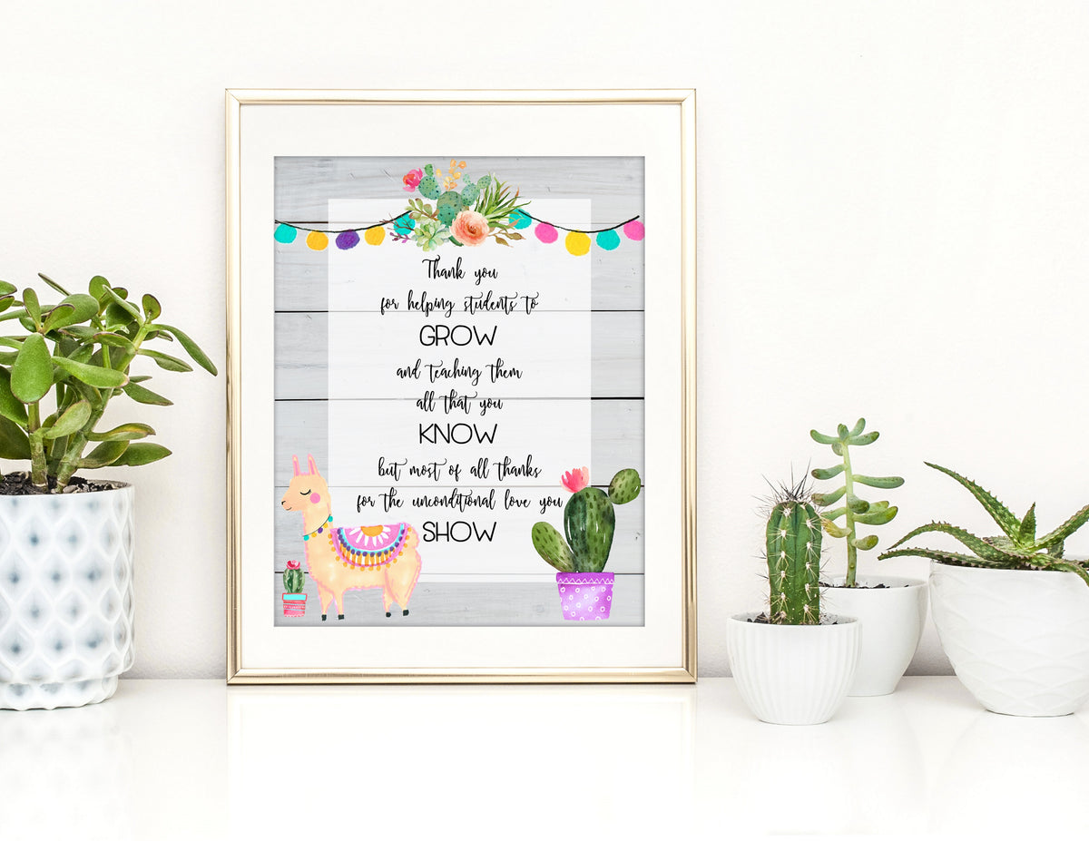 Printable FanCACTUS Teacher Collection, Printable Teacher Appreciation ...