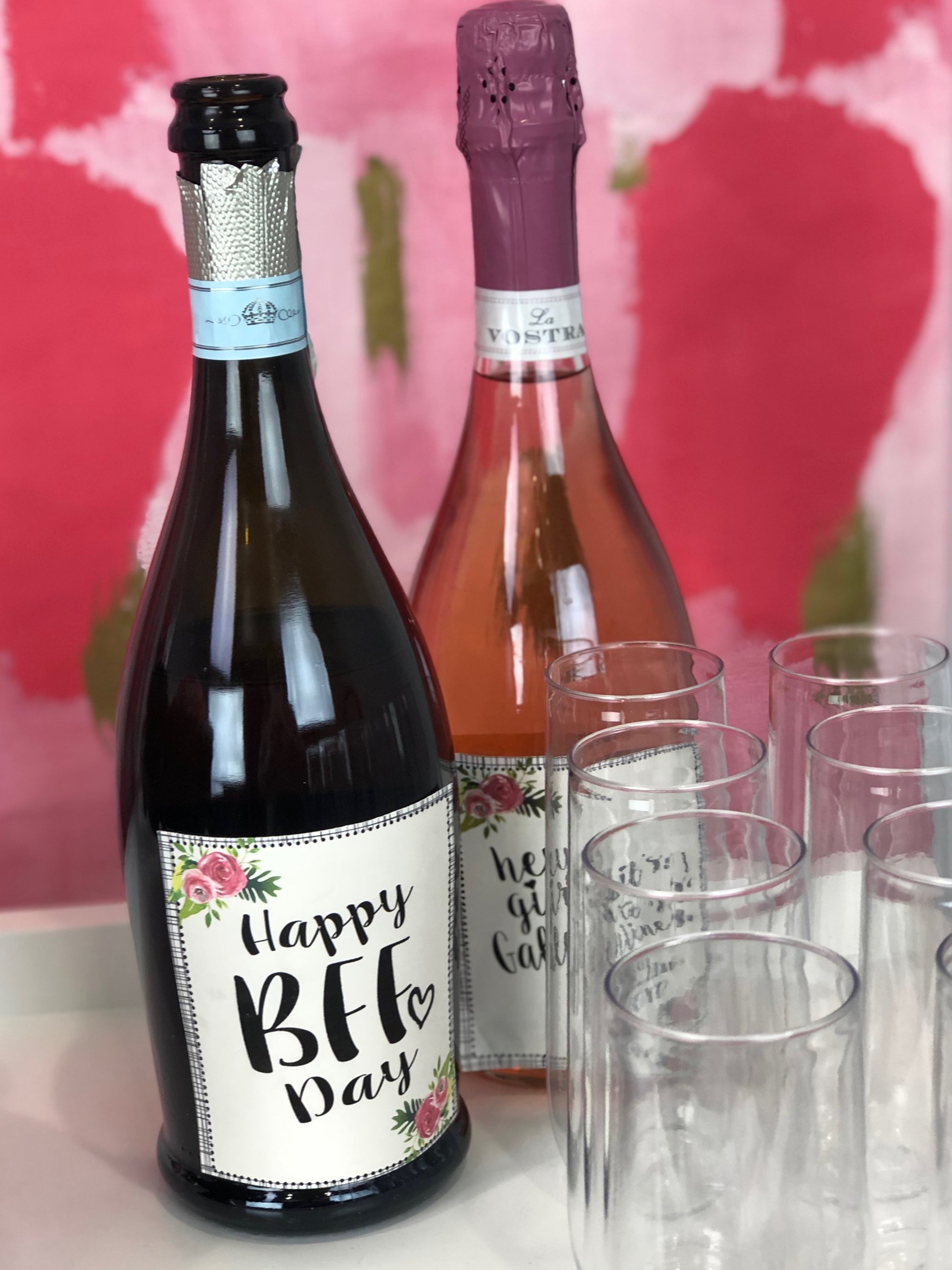 Printable Besties, Bites & Bubbly Galentines Collection, Printable Valentines Decorations, Printable Galentines Party by SUNSHINETULIPDESIGN