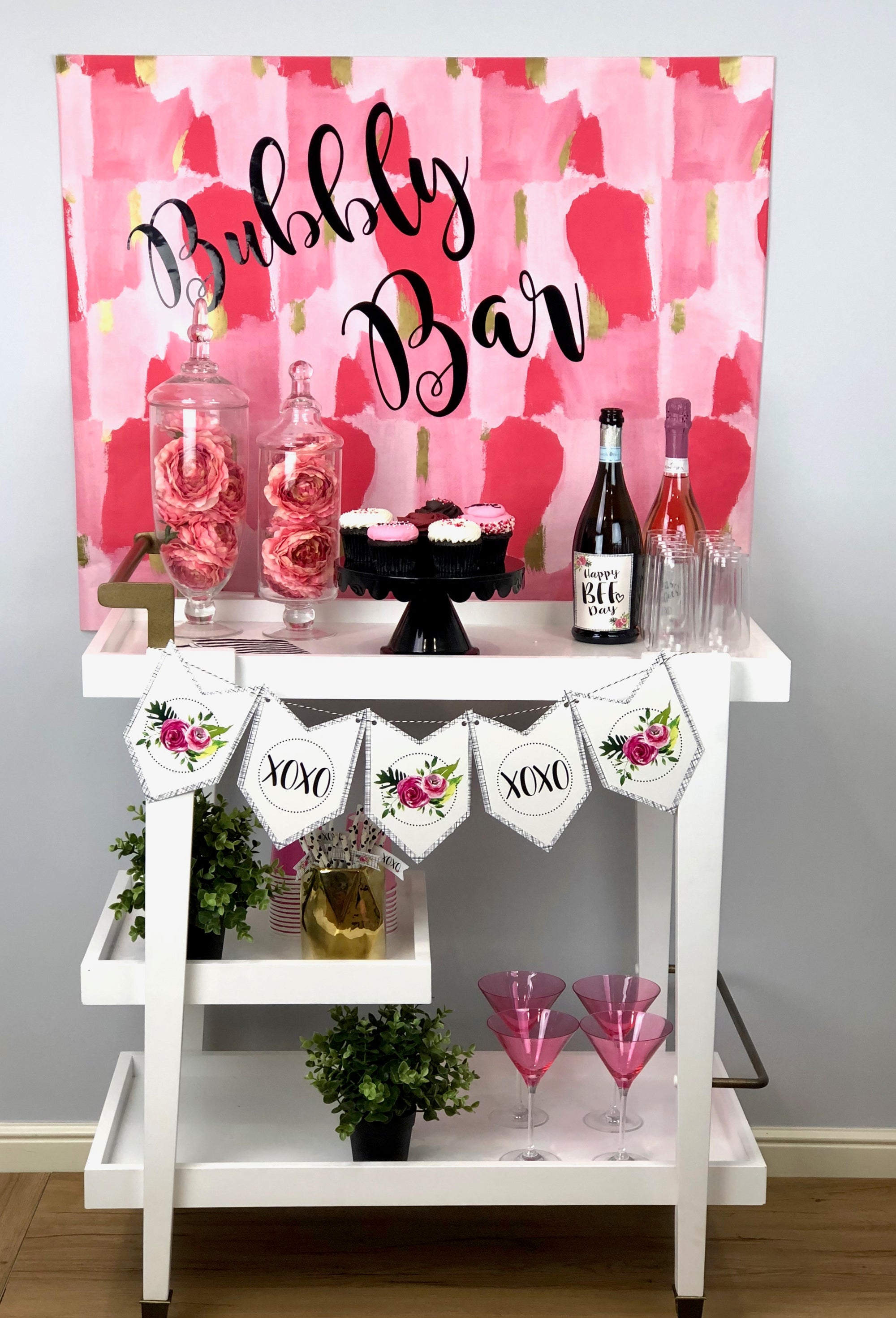 Printable Besties, Bites & Bubbly Galentines Collection, Printable Valentines Decorations, Printable Galentines Party by SUNSHINETULIPDESIGN