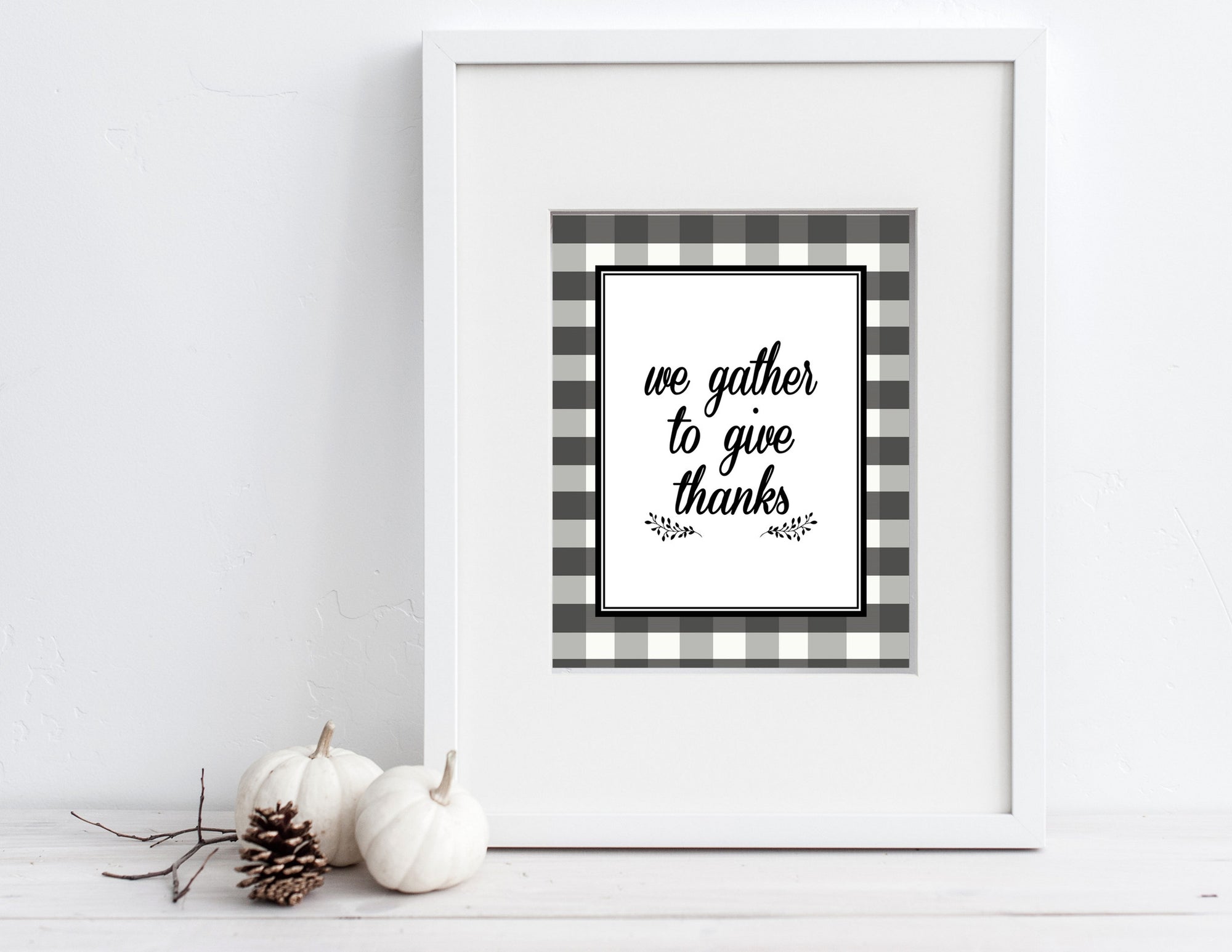 Printable Give Thanks Collection Decor, Printable Buffalo Plaid Thanksgiving Decorations, Food Tent Cards, Wall Decor - Sunshinetulipdesign - 4