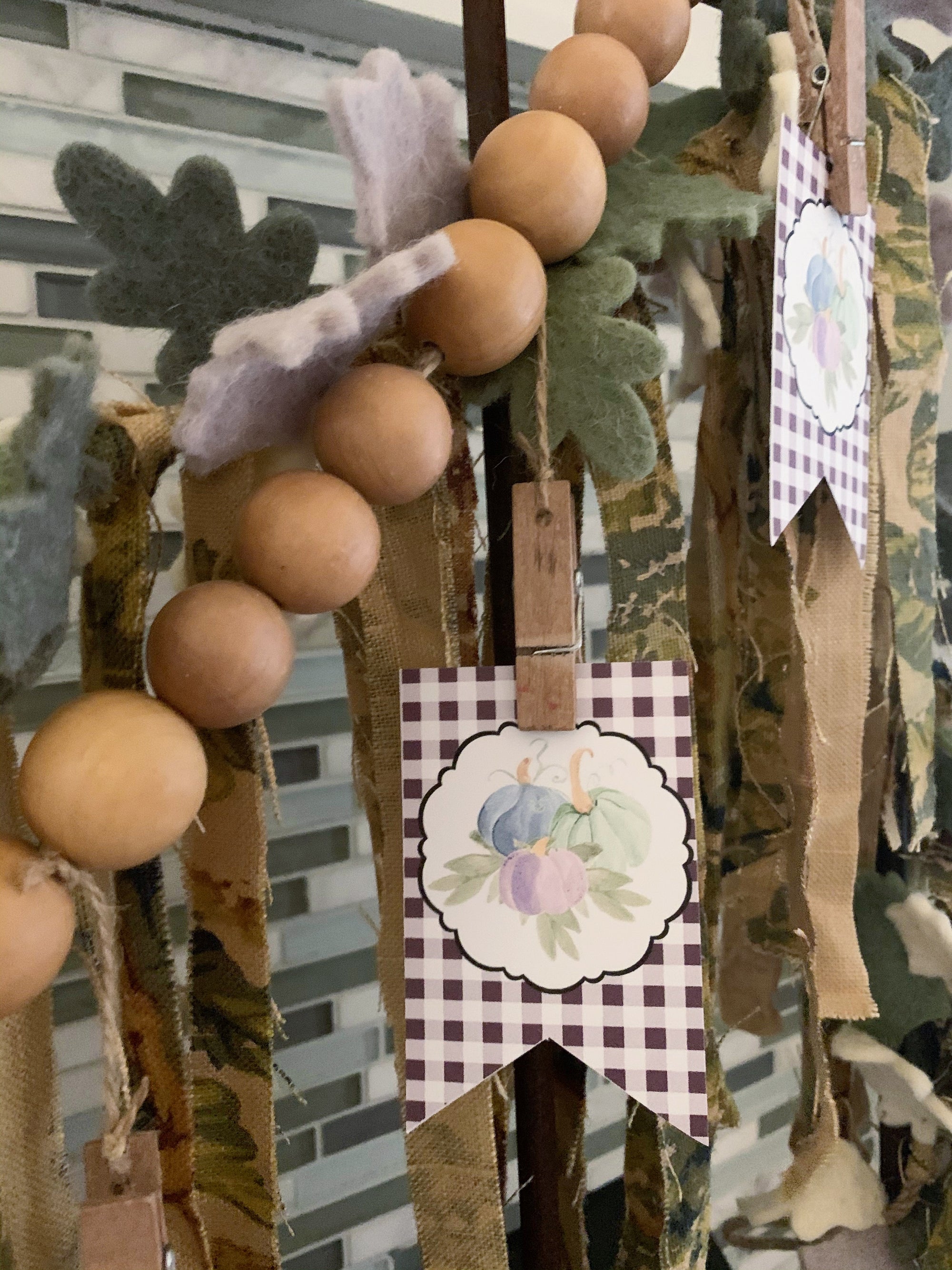 Pumpkin Buffalo Plaid Fall Tags, Eggplant Buffalo Plaid Autumn Gift Tags by SUNSHINETULIPDESIGN