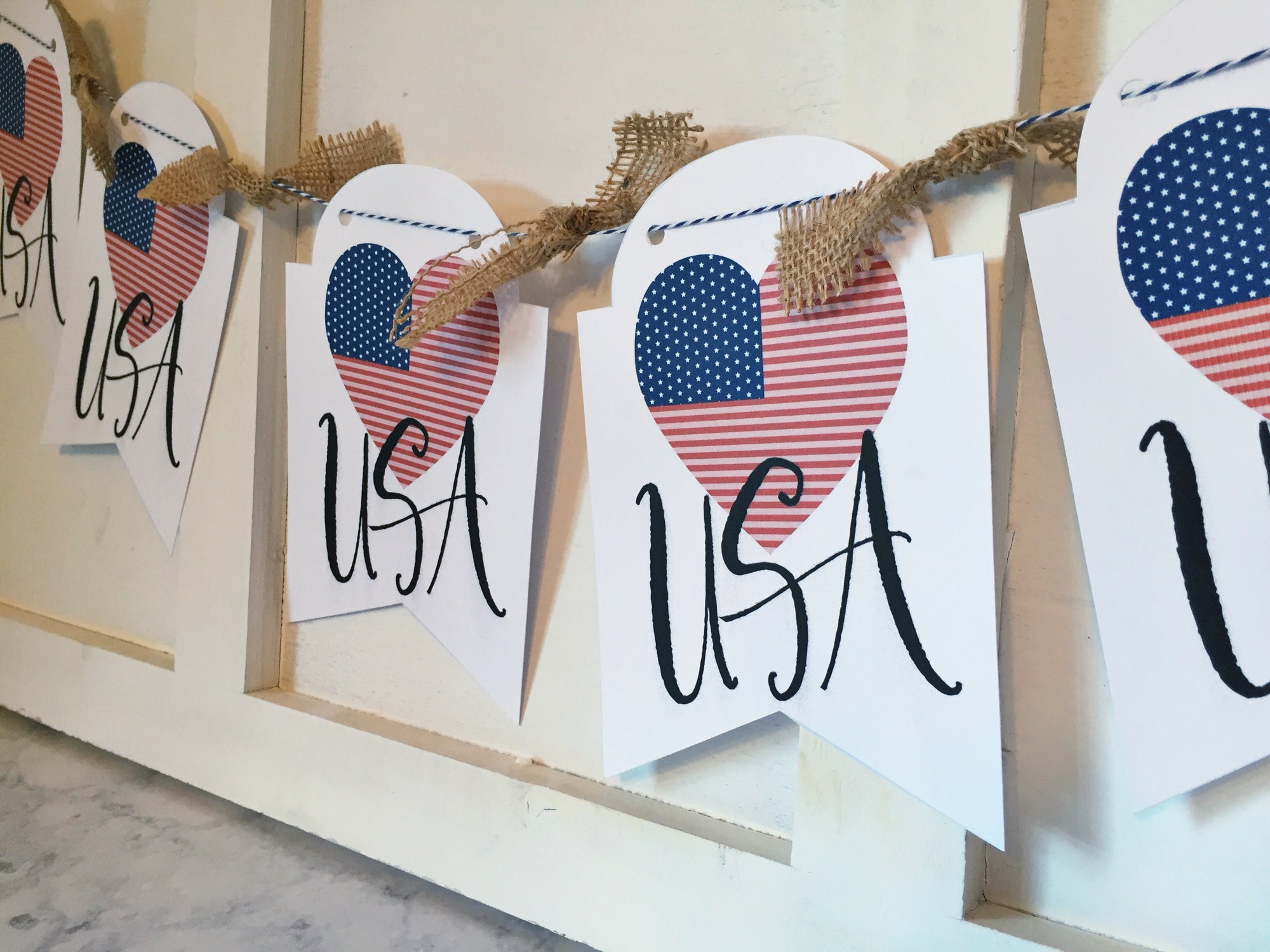 Printable 4th of July Decorations, Printable Patriotic Party Decorations, Printable Memorial Day Decorations by SUNSHINETULIPDESIGN
