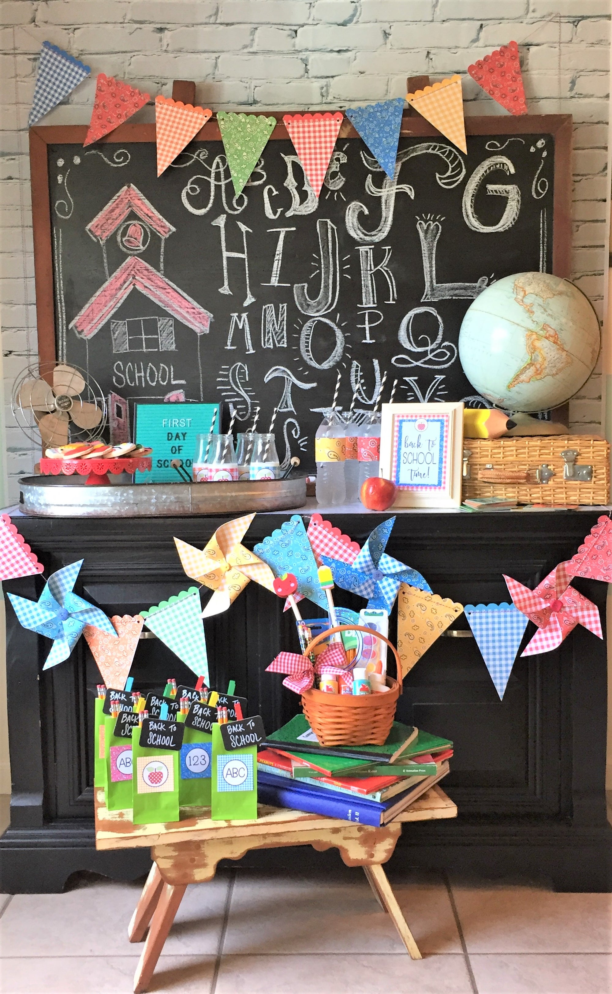 Printable Back To School Party, Printable Plaid and Paisley Collection by SUNSHINETULIPDESIGN