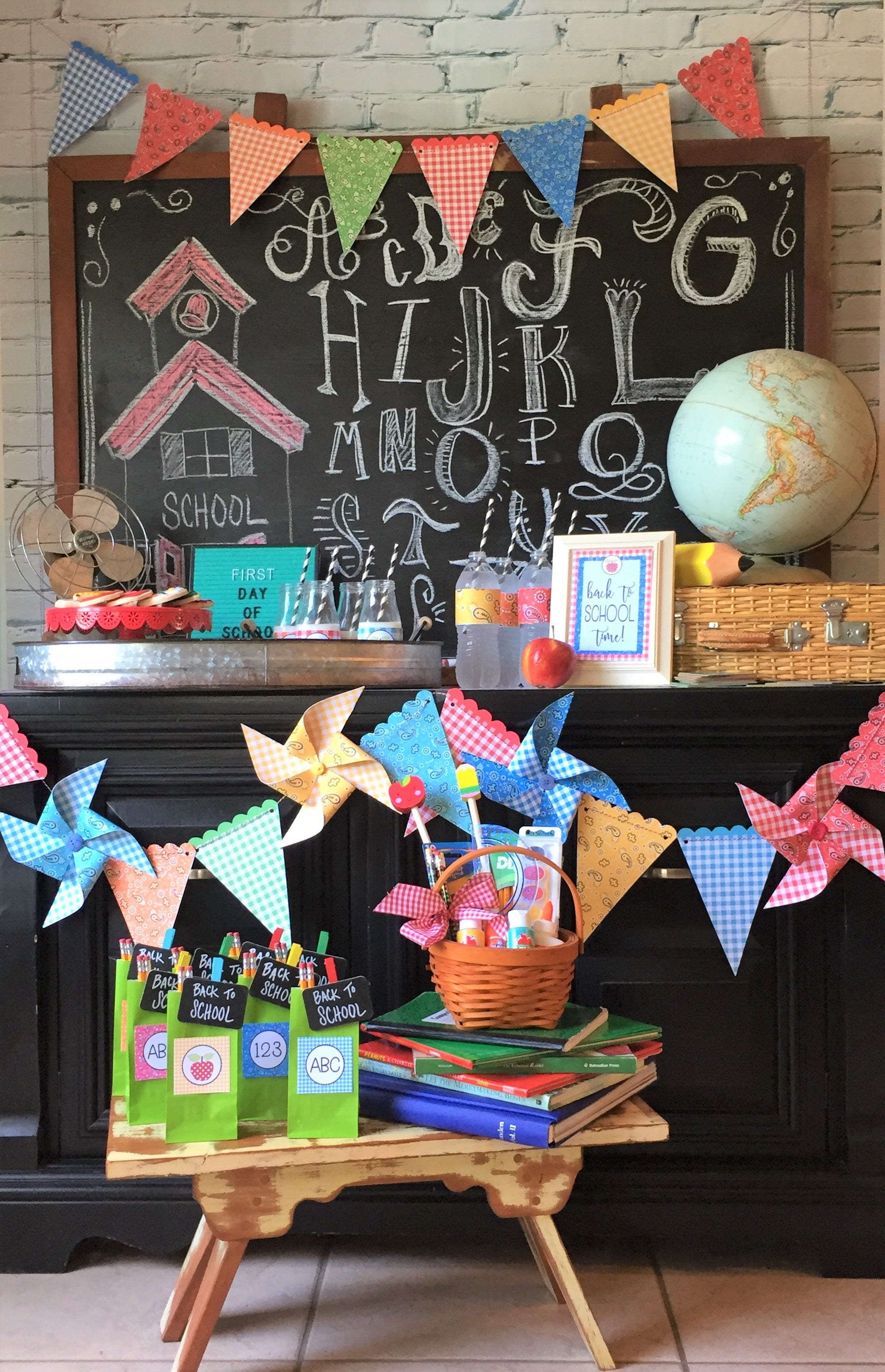 Printable Back To School Party, Printable Plaid and Paisley Collection by SUNSHINETULIPDESIGN