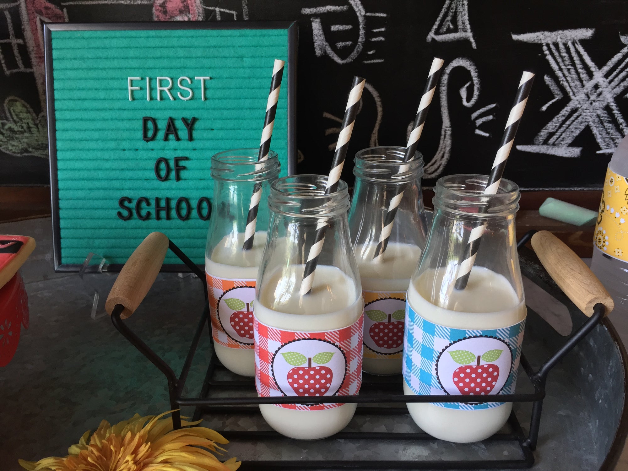 Printable Bottle Wraps for Water Bottles, Milk Bottles & Beverage Bottles by Sunshinetulipdesign