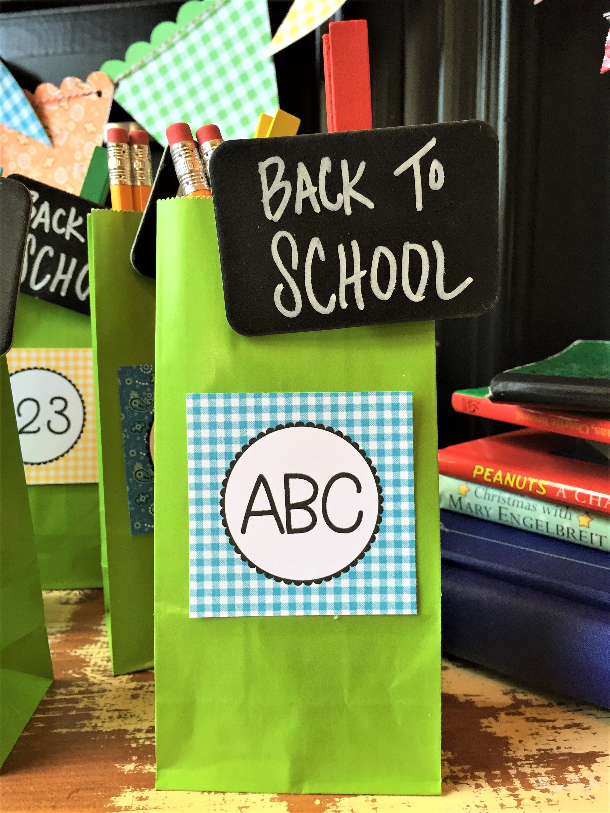 Printable Back To School Party, Printable Plaid and Paisley Collection by SUNSHINETULIPDESIGN