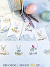 Printable Bunny and Floral Gift Tags, Spring Bunny Mini Banner, Easter Mini Banner and Gift Tags by SUNSHINETULIPDESIGN