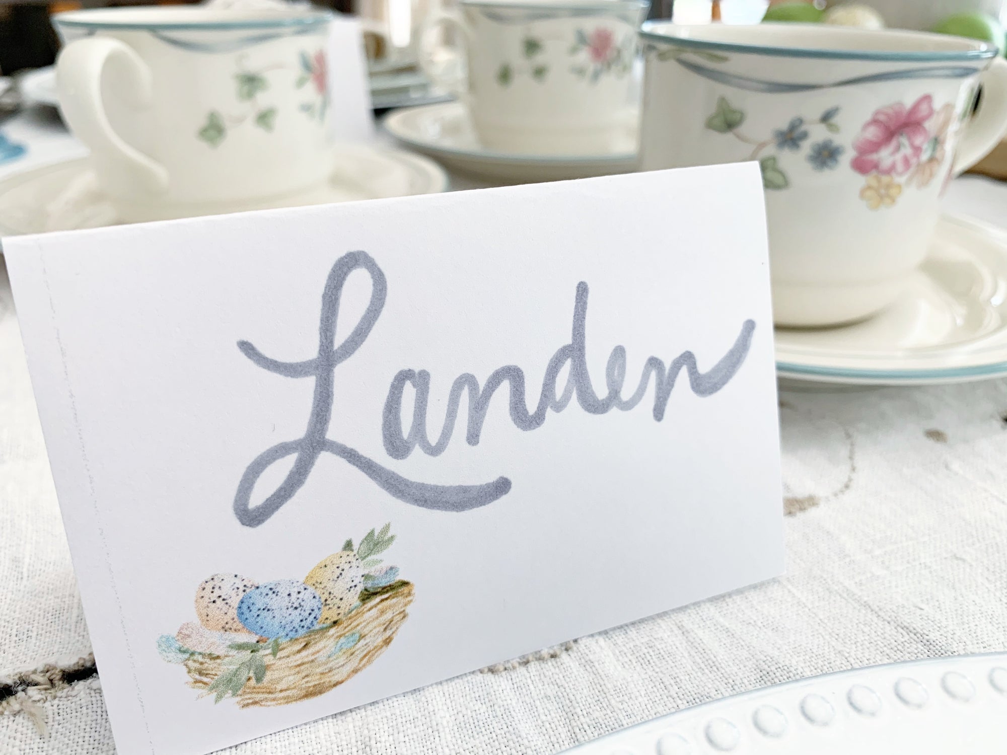 Printable Bunny and Floral Food Label Tent Cards, Easter, Holiday & All Occasion by SUNSHINETULIPDESIGN