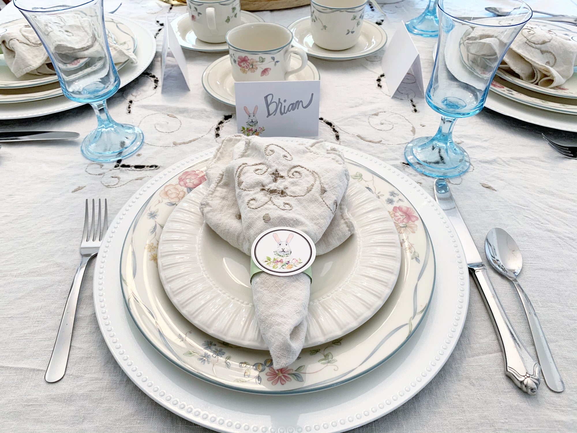 Printable Bunny and Floral Food Label Tent Cards, Easter, Holiday & All Occasion by SUNSHINETULIPDESIGN