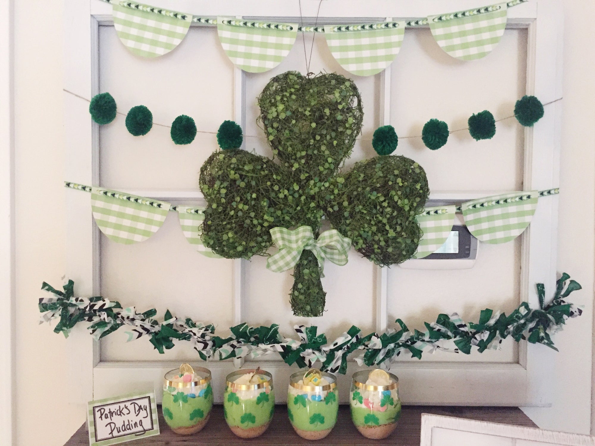 Printable Buffalo Plaid Green Party Banner, Buffalo Check Birthday Banner by SUNSHINETULIPDESIGN