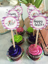 Printable Buffalo Plaid Easter Cupcake Toppers, by SUNSHINETULIPDESIGN