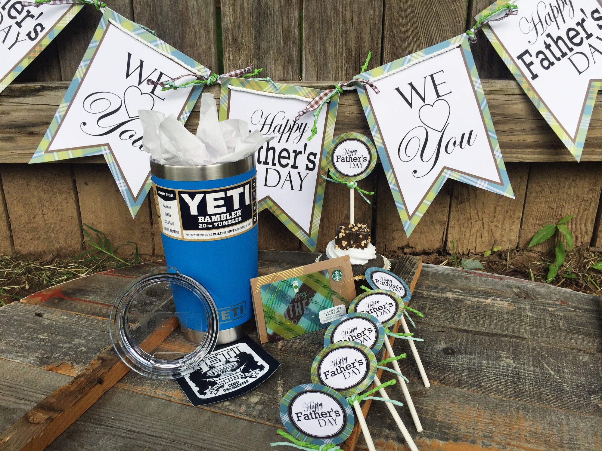 Printable Happy Father's Day Banner, Printable Plaid Fathers Day Party Banner by SUNSHINETULIPDESIGN