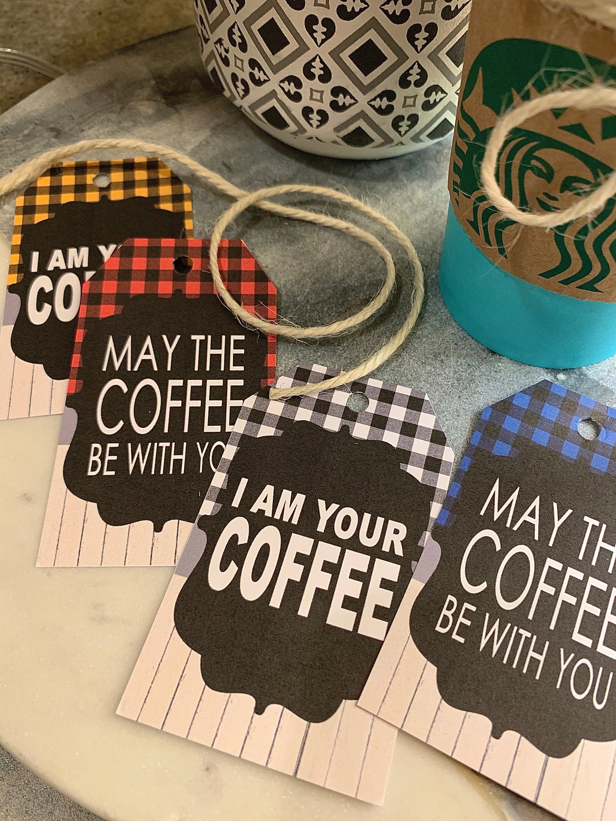 Printable  I am your COFFEE Gift Tags, May the COFFEE Be with You Gift Tags, Teacher Appreciation tags, Friendship gift tags, by SUNSHINETULIPDESIGN