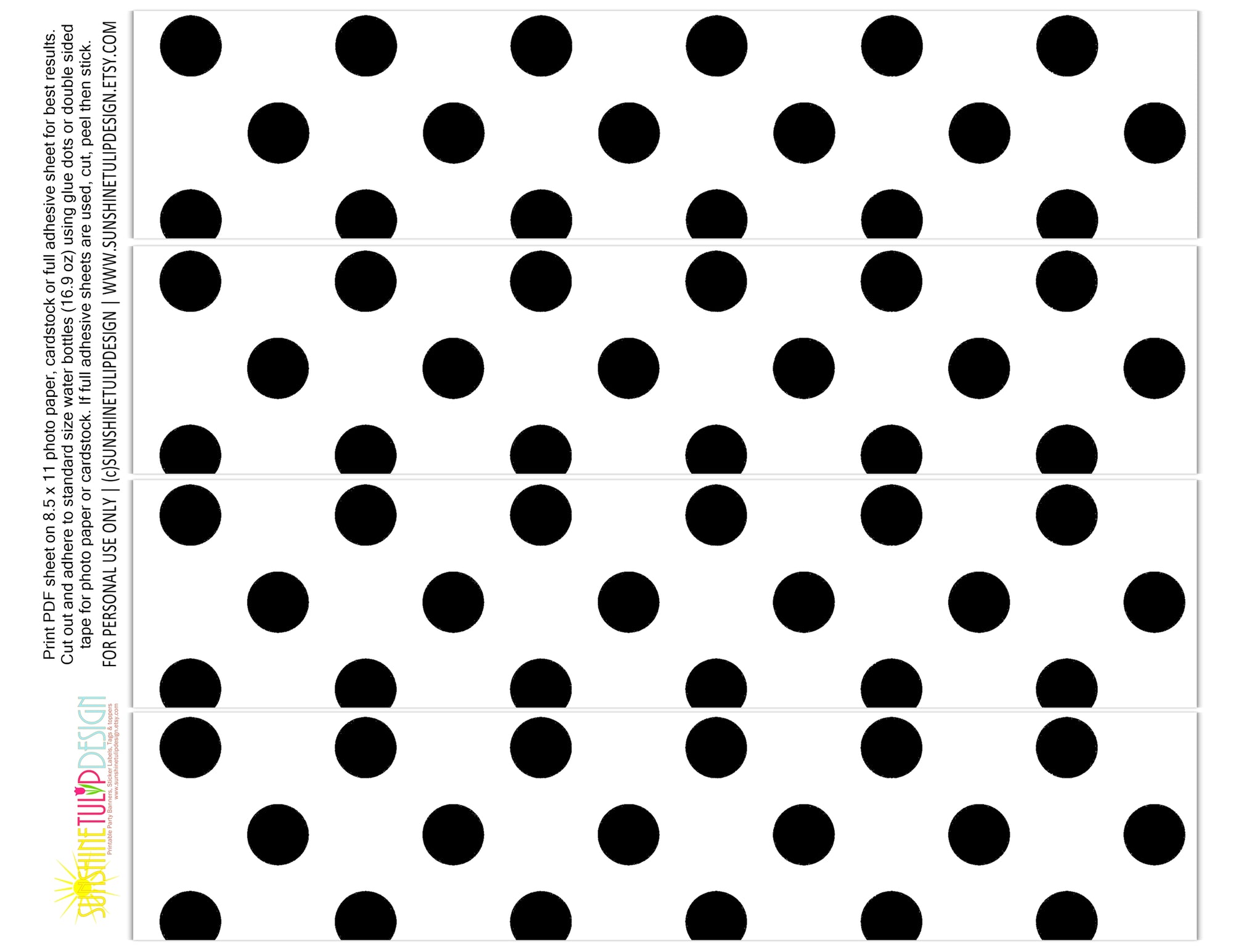 Printable Pizza Party Decorations, Instant Download Polka Dot Pizza Party Package by SUNSHINETULIPDESIGN