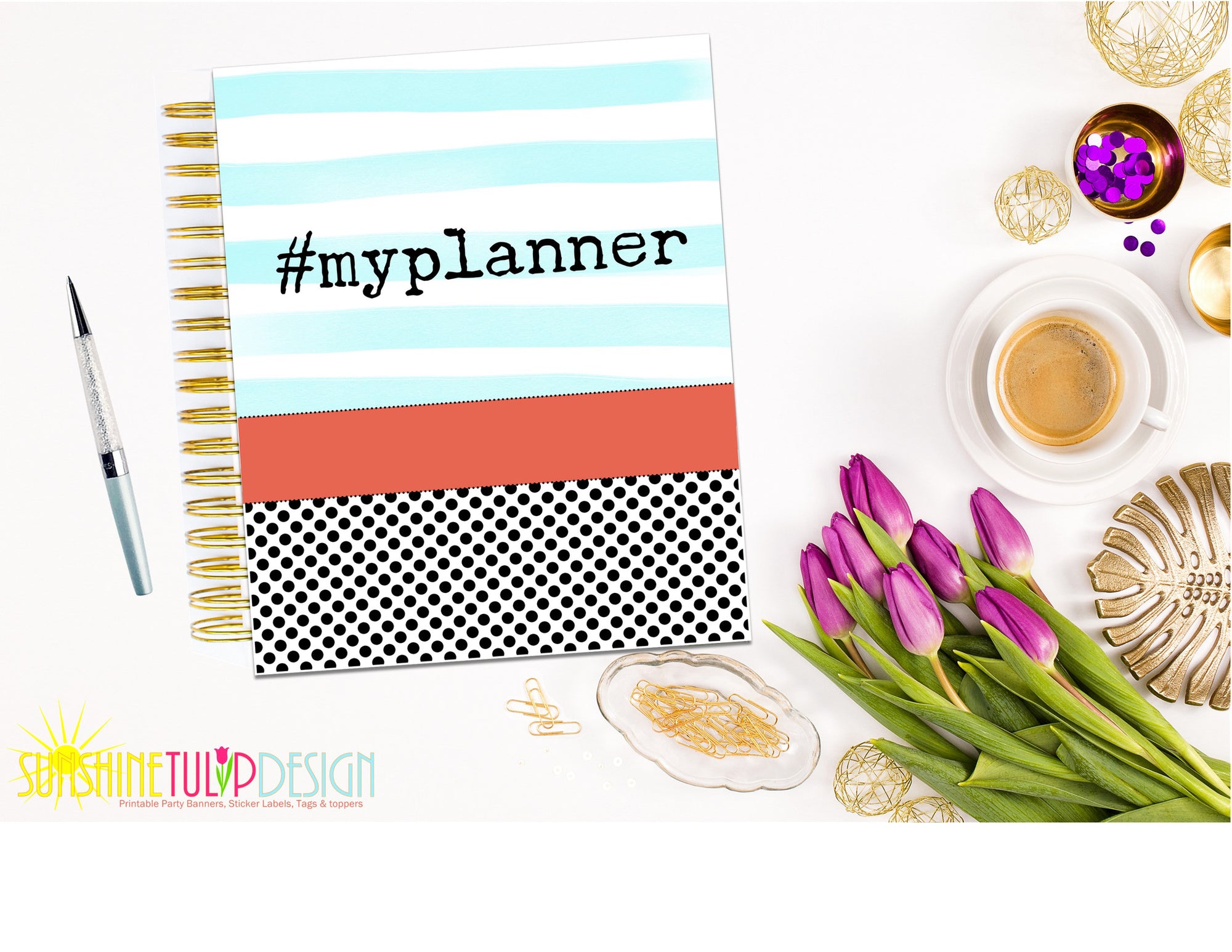 Printable #MYPLANNER Planner Cover, Happy Planner Cover by SUNSHINETULIPDESIGN - Sunshinetulipdesign - 1