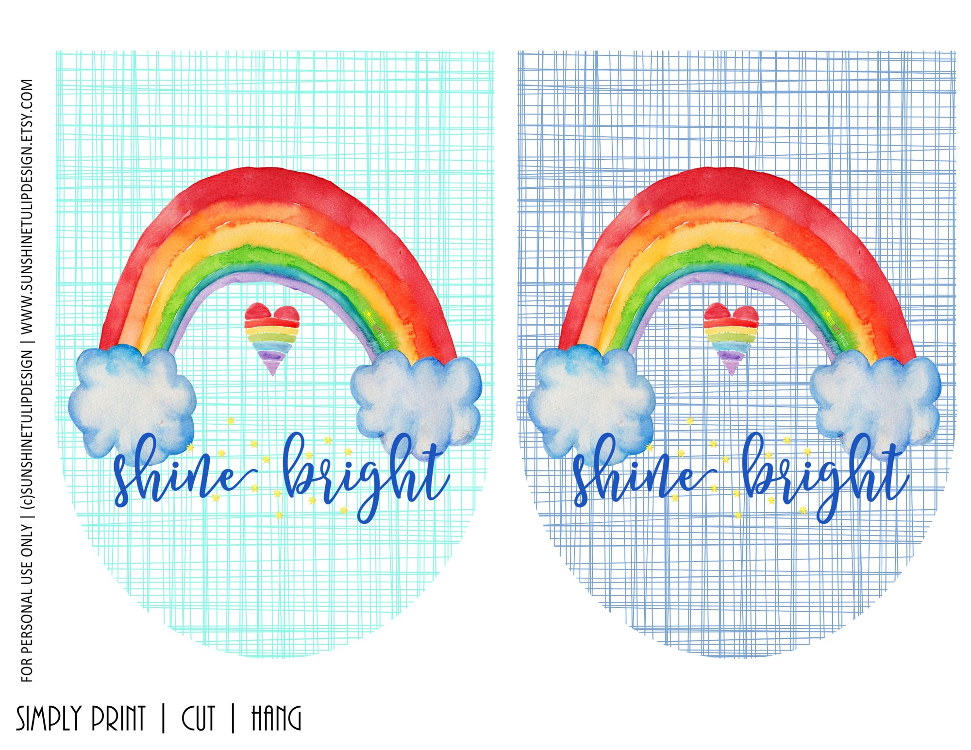 Printable Rainbow Party Package, Printable Rainbow Party Decorations, Instant Download Rainbow Party by SUNSHINETULIPDESIGN