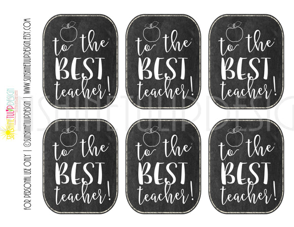 Printable Teacher Appreciation Gift Tags, The Best Teacher Gift Tags by Sunshinetulipdesign