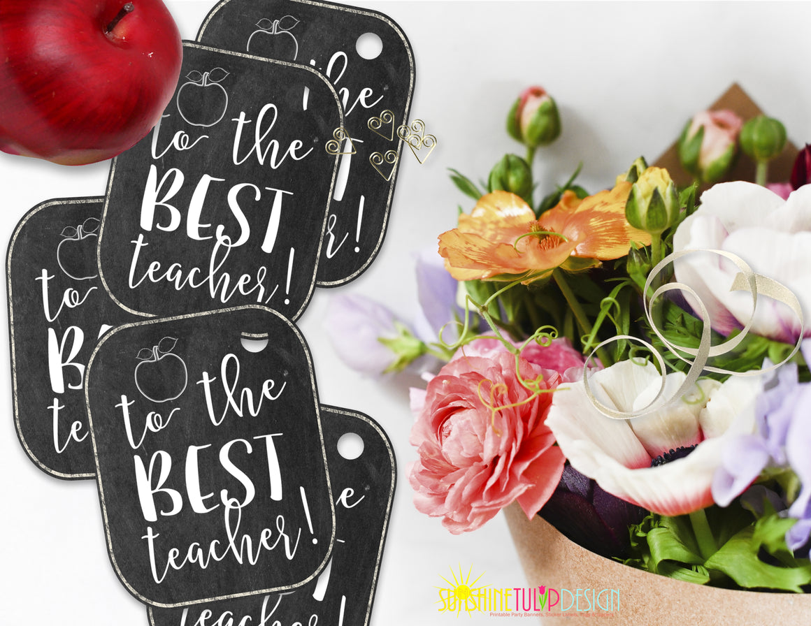 Printable Teacher Appreciation Gift Tags, The Best Teacher Gift Tags by Sunshinetulipdesign