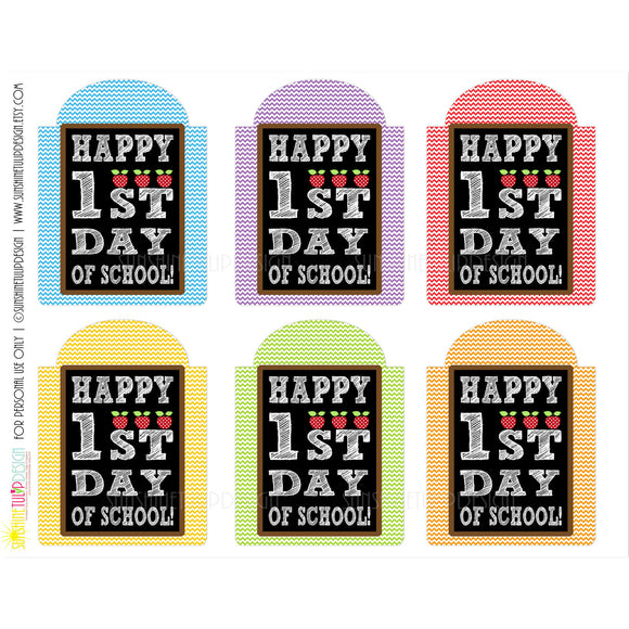 Printable Welcome Back To School Gift Tags, Happy 1st Day Back to School Printable Teacher Appreciation Tags by SUNSHINETULIPDESIGN - Sunshinetulipdesign