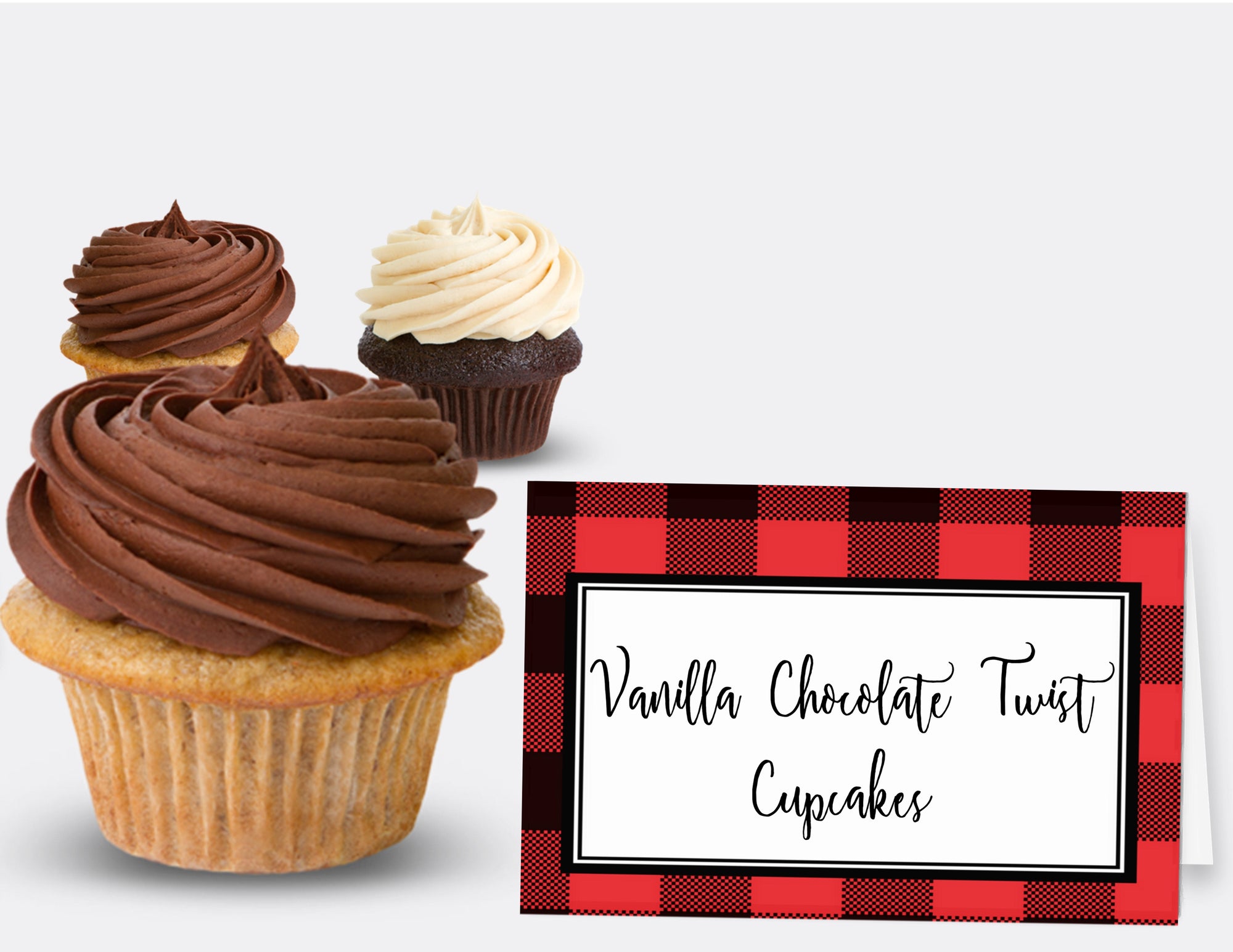 Printable Buffalo Plaid Food Label Tent Cards, Christmas, Holiday & All Occasion by SUNSHINETULIPDESIGN