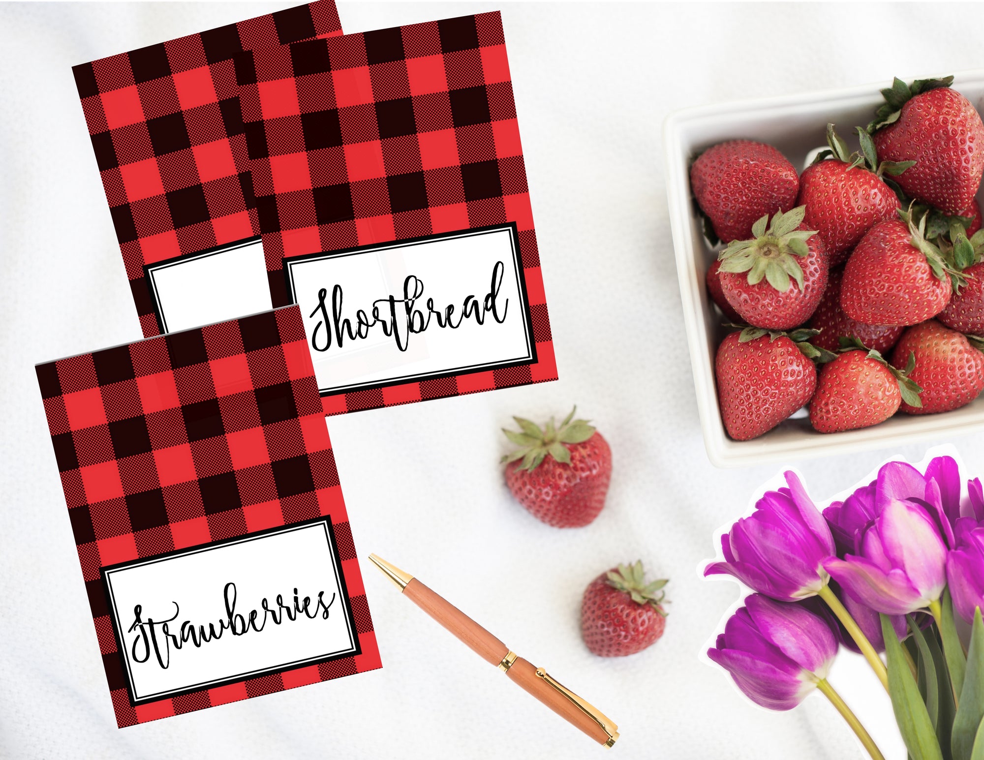Printable Buffalo Plaid Tent Cards