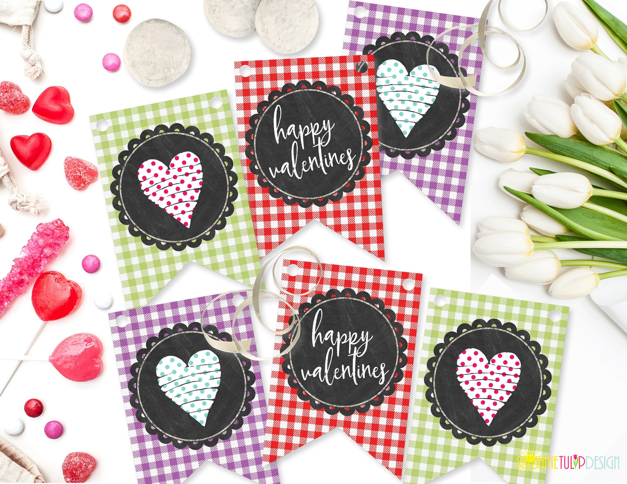 Printable Valentines Party Collection Decor, Printable Valentine's Day Party Decorations, Instant Download Valentines Party by SUNSHINETULIPDESIGN