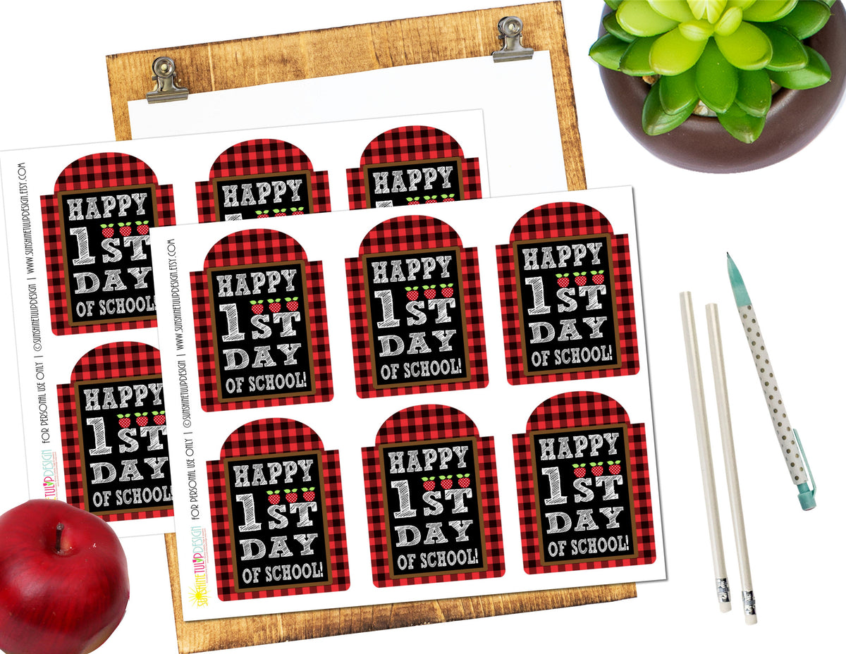 Printable Welcome Back To School Gift Tags, Happy 1st Day Back to School Printable Teacher Appreciation Tags by SUNSHINETULIPDESIGN