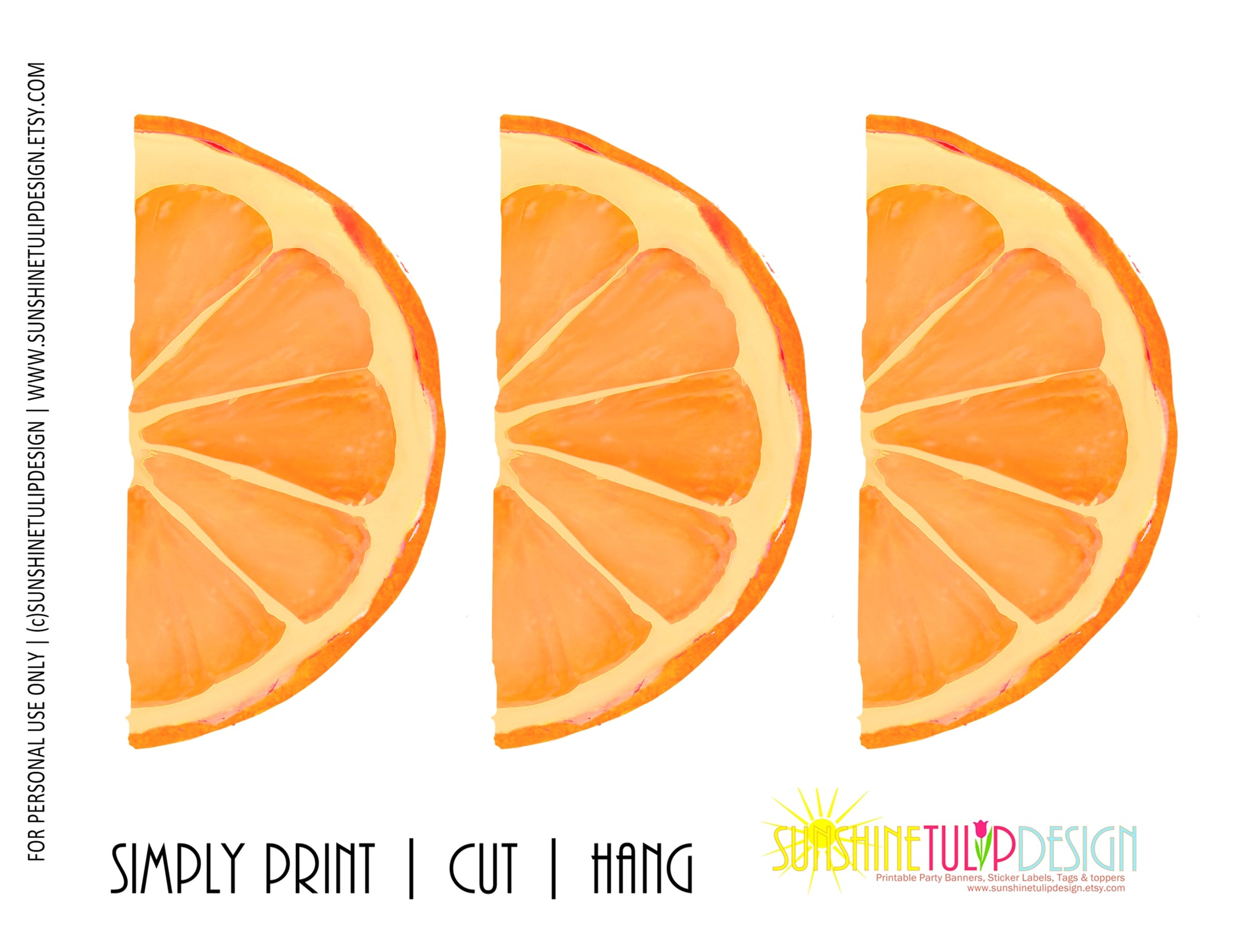 Printable Citrus Party Decorations, Printable Bridal Shower Decorations, Printable Wedding Anniversary Decorations by SUNSHINETULIPDESIGN