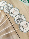 Printable Father's Day Cupcake Toppers, Father's Day Party Favor Tags by SUNSHINETULIPDESIGN