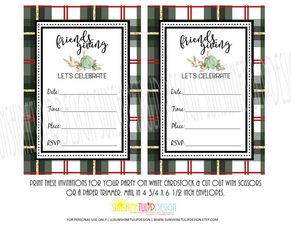 Printable Friendsgiving Party Package, Thanksgiving Friendsgiving Collection by SUNSHINETULIPDESIGN