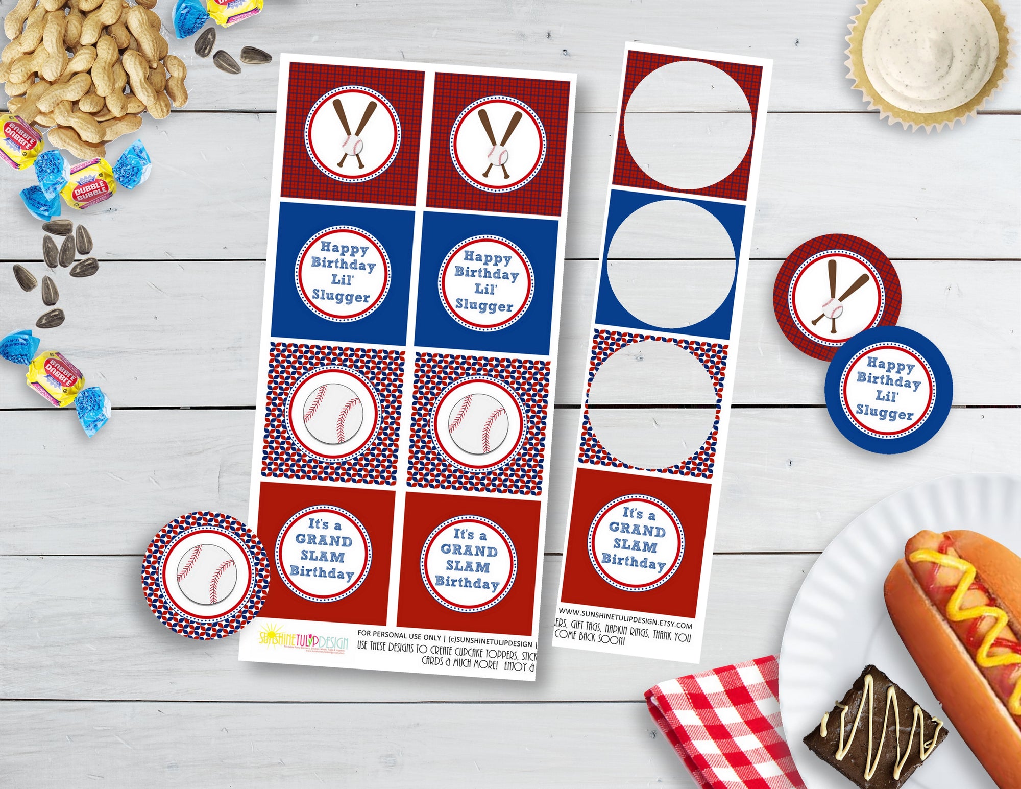 Printable Baseball Birthday Party Collection, Printable Baseball Party Decorations, Instant Download Baseball Party by SUNSHINETULIPDESIGN