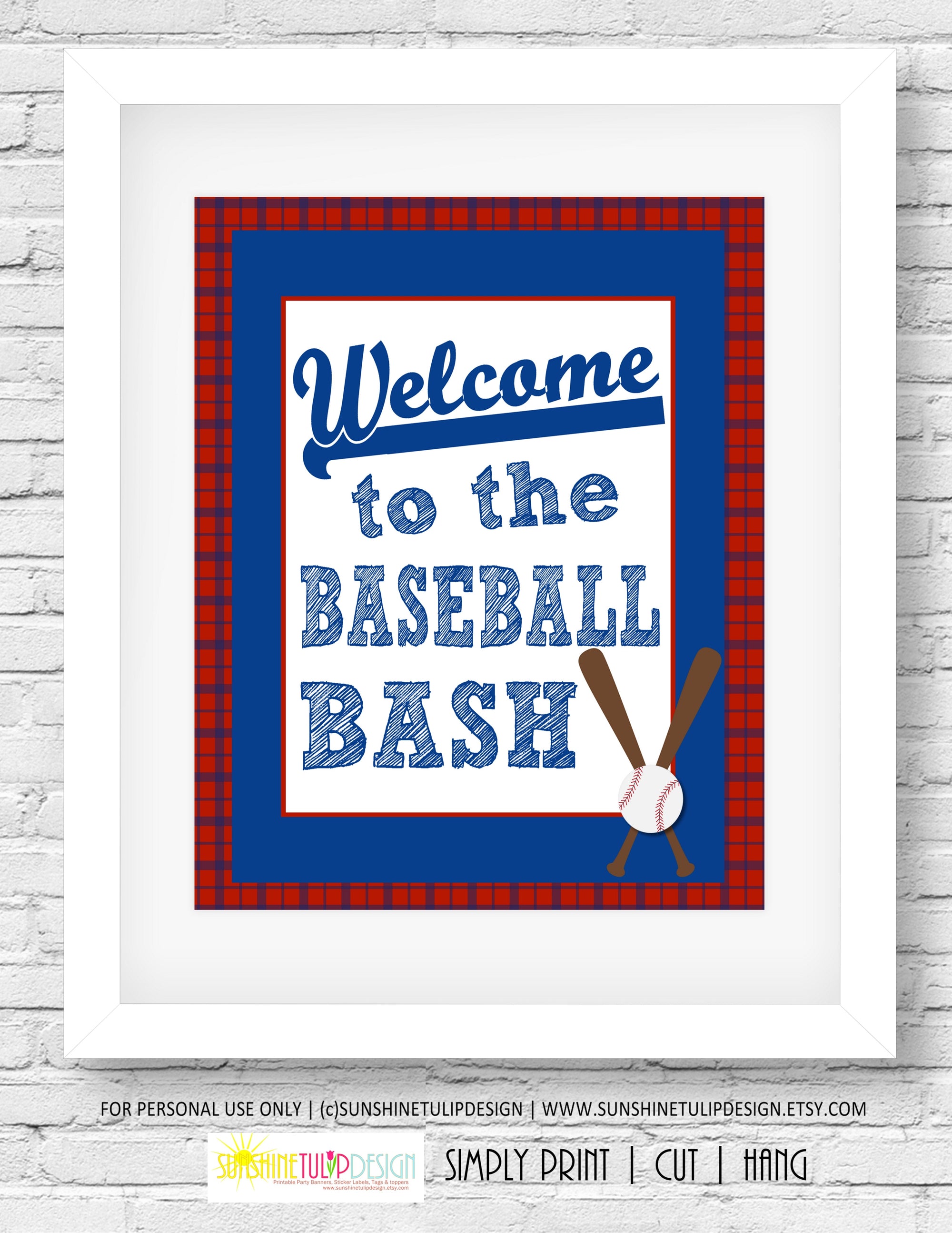 Printable Baseball Birthday Party Collection, Printable Baseball Party Decorations, Instant Download Baseball Party by SUNSHINETULIPDESIGN