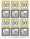 Printable 50th Birthday Half A Century Gold & Black Cupcake Toppers, Sticker Labels & Party Favor Tags - Sunshinetulipdesign