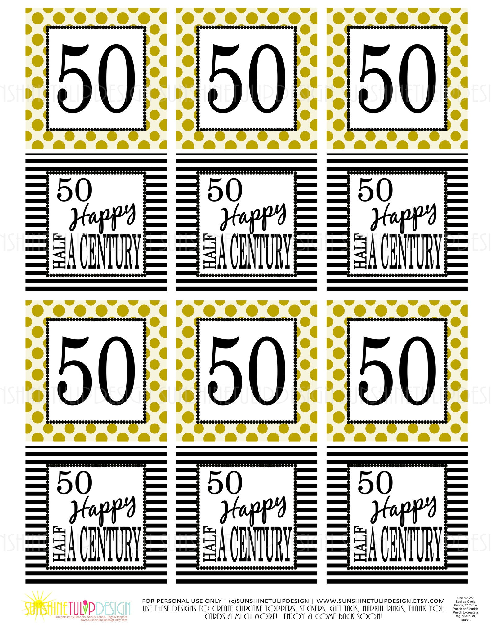printable-50th-birthday-half-a-century-gold-black-cupcake-toppers-s-sunshinetulipdesign