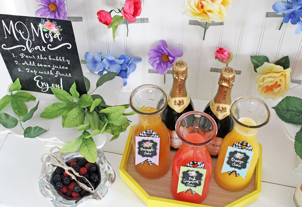 Printable Mimosa, MOMosa Bar Collection, Printable Mother's Day Party Decorations, Instant Download MOMosa Bar Brunch Party by SUNSHINETULIPDESIGN