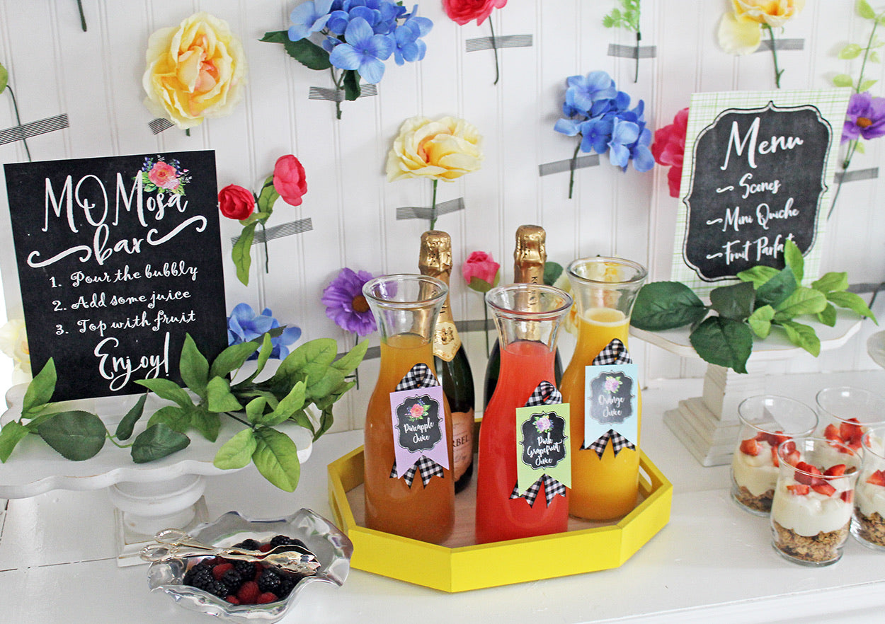 Printable Mimosa, MOMosa Bar Collection, Printable Mother's Day Party Decorations, Instant Download MOMosa Bar Brunch Party by SUNSHINETULIPDESIGN
