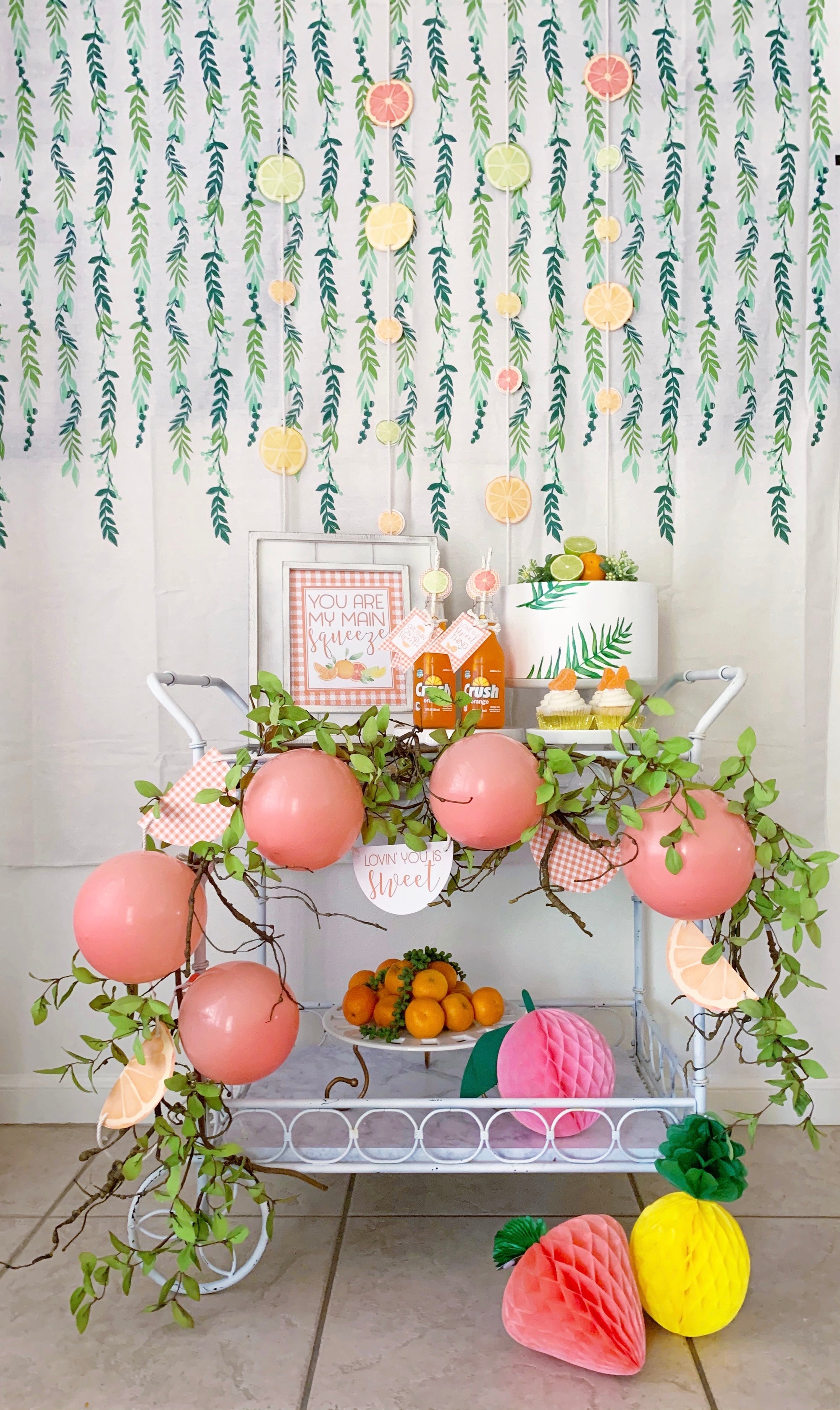 Printable Citrus Party Decorations, Printable Bridal Shower Decorations, Printable Wedding Anniversary Decorations by SUNSHINETULIPDESIGN