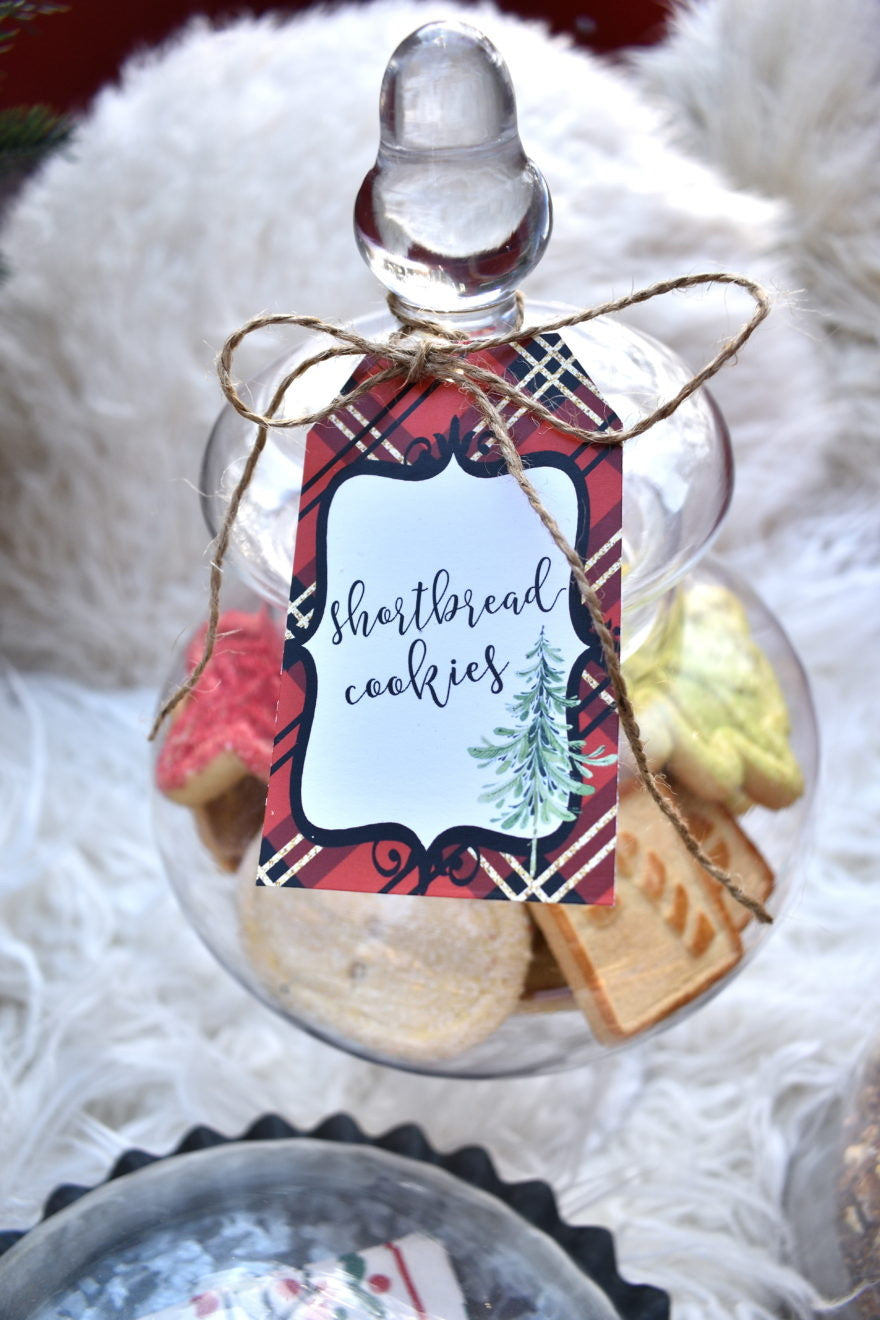 Printable Christmas Plaid Tartan Collection, Eggnog Bar Party Package by Sunshinetulipdesign