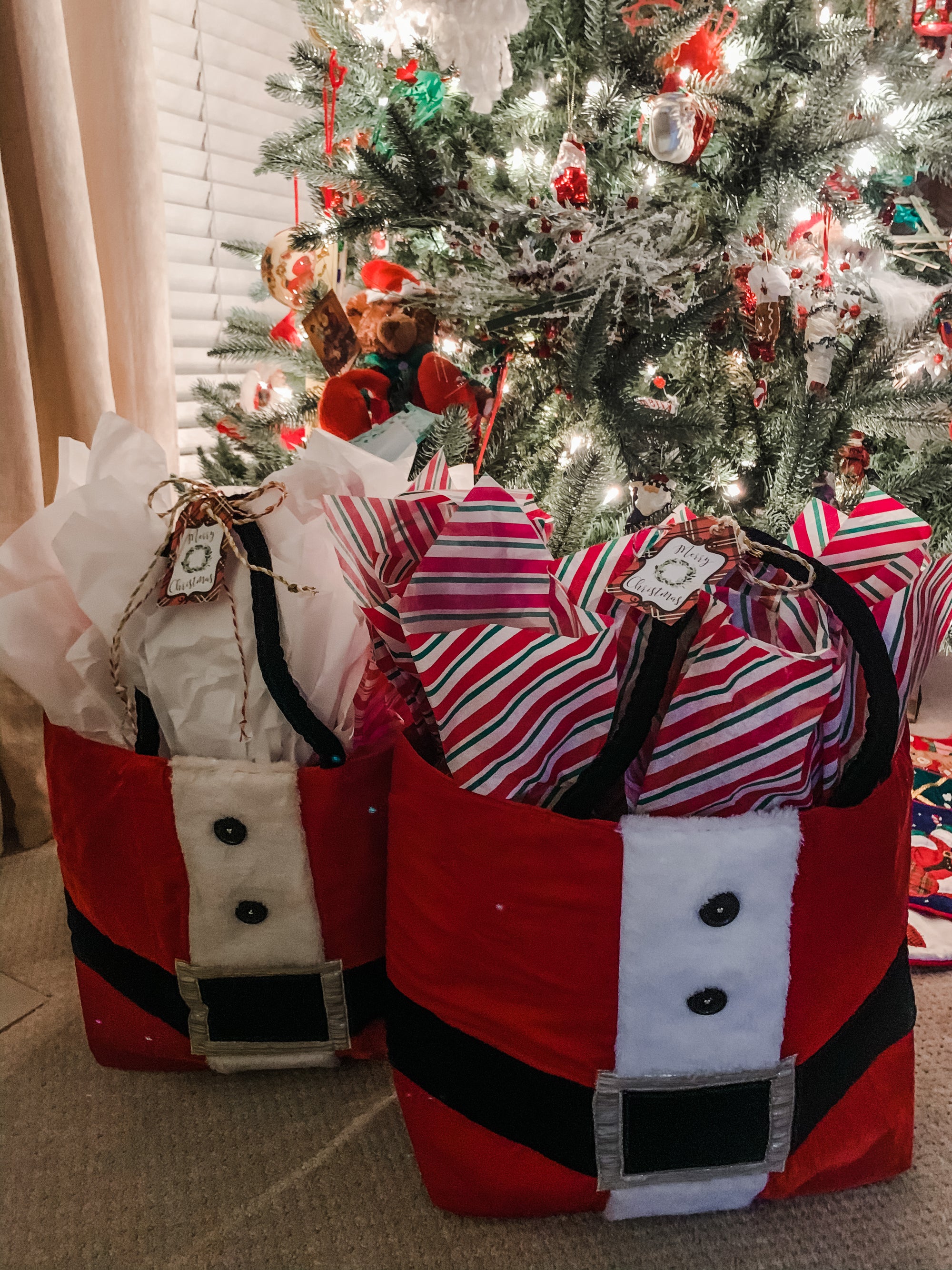 Printable Christmas Gift Tags, Plaid Merry Christmas Gift Tags by SUNSHINETULIPDESIGN