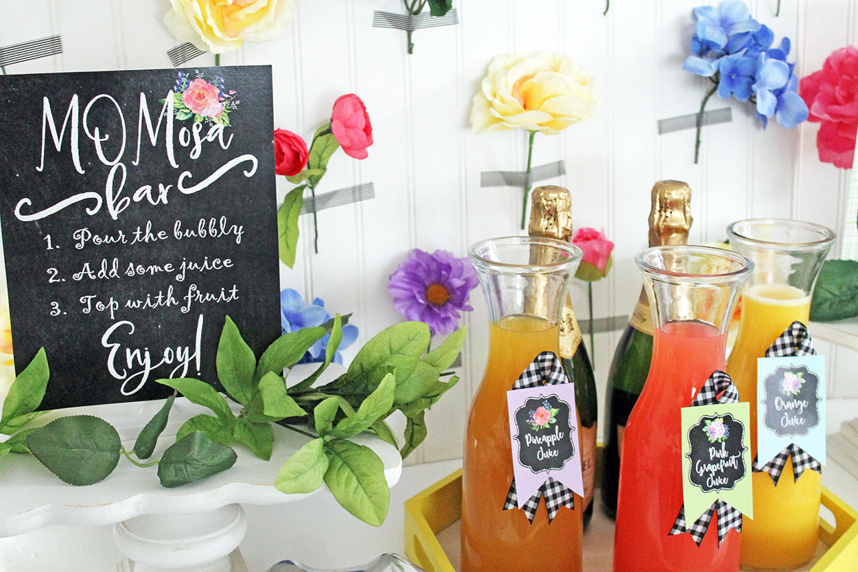 Printable Mimosa, MOMosa Bar Collection, Printable Mother's Day Party Decorations, Instant Download MOMosa Bar Brunch Party by SUNSHINETULIPDESIGN