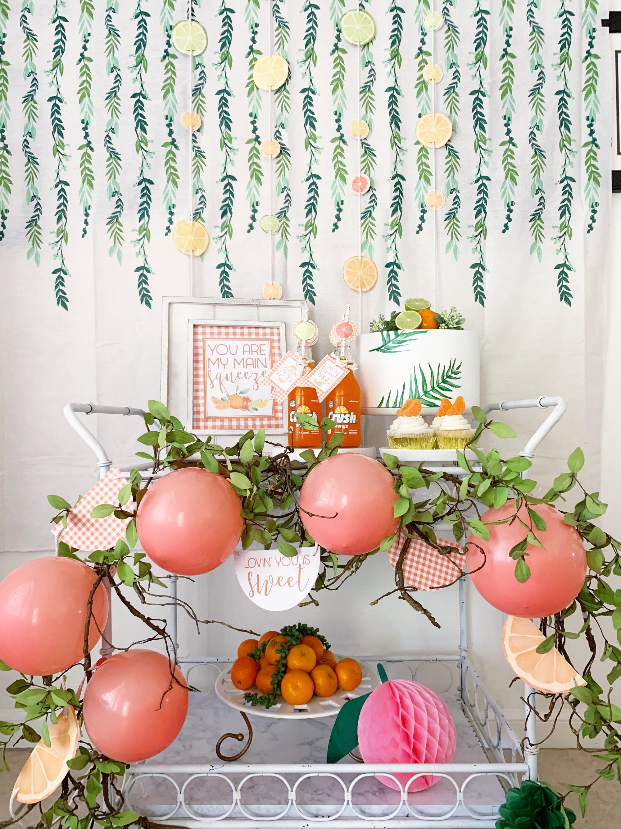 Printable Citrus Party Decorations, Printable Bridal Shower Decorations, Printable Wedding Anniversary Decorations by SUNSHINETULIPDESIGN