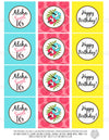 Printable Sweet 16 LUAU Birthday Cupcake Toppers, Luau Party Gift Tags by SUNSHINETULIPDESIGN