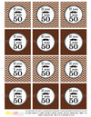 Printable 50th Birthday If You Mustache Cupcake Toppers, Sticker Labels & Party Favor Tags - Sunshinetulipdesign