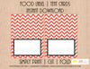 Printable Food Label Buffet Tent Cards Coral & White Chevron - Sunshinetulipdesign