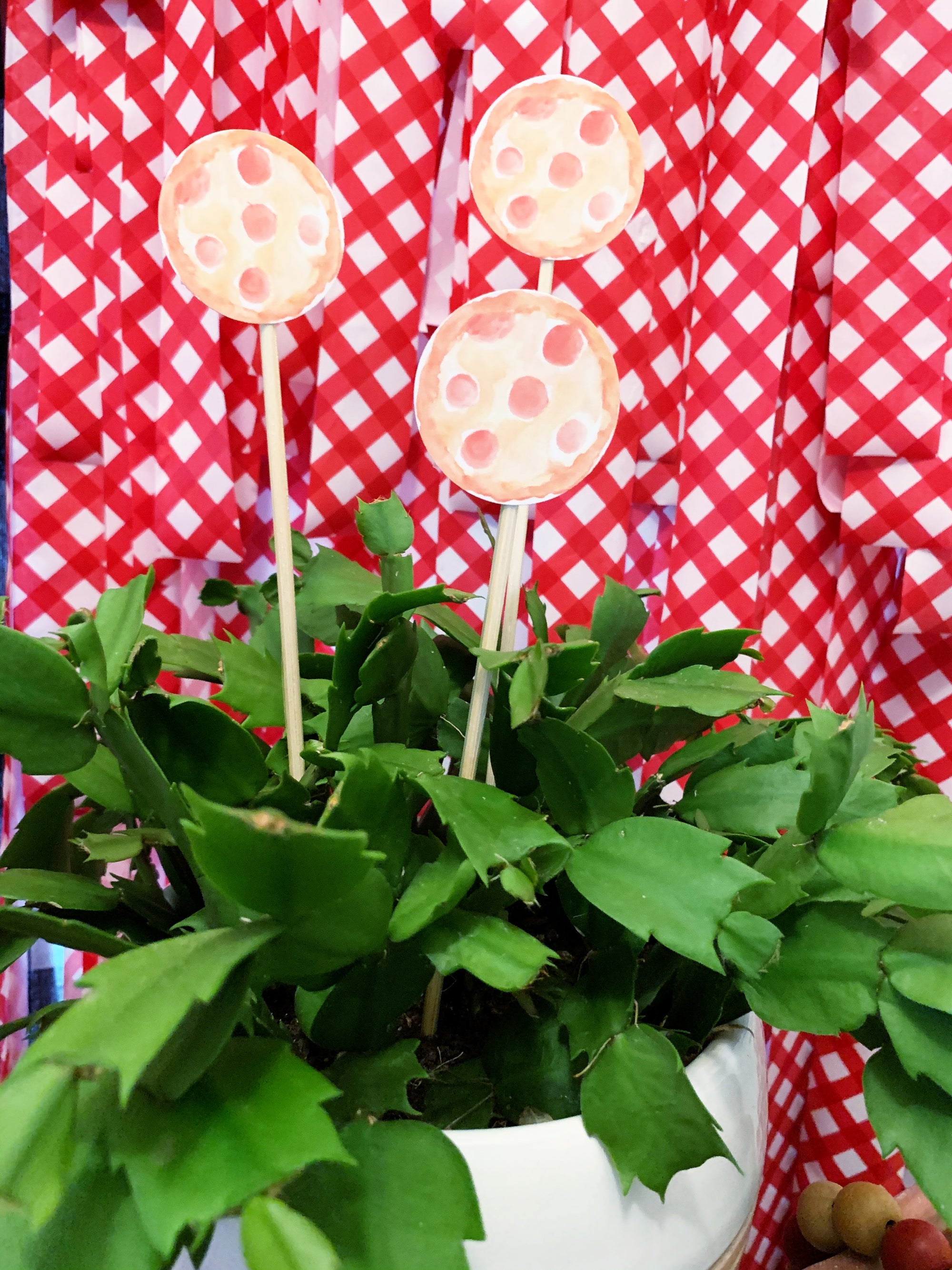 Printable Pizza Party Decorations, Instant Download Polka Dot Pizza Party Package by SUNSHINETULIPDESIGN