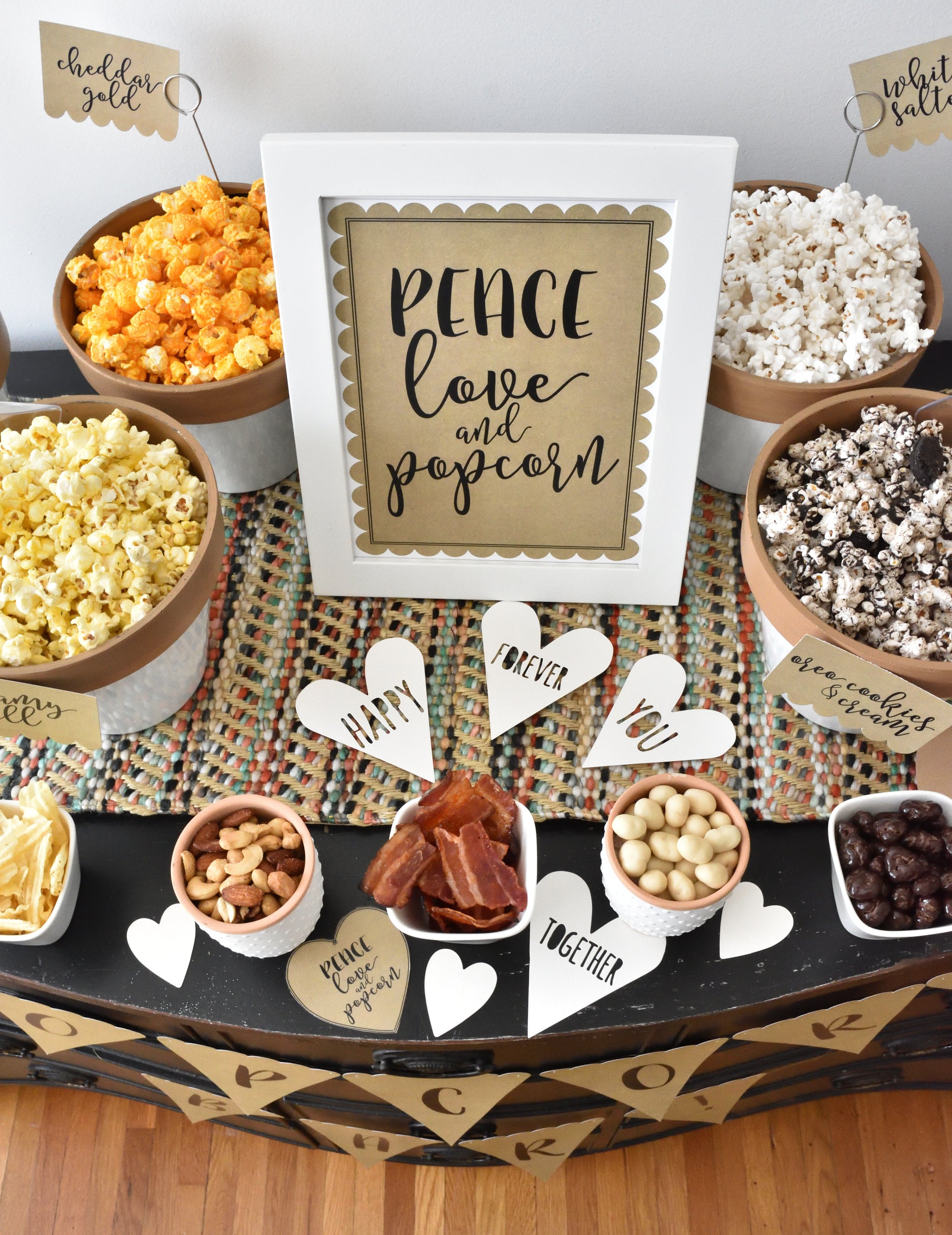Printable Popcorn Party Decorations, Instant Download Popcorn Party Package by SUNSHINETULIPDESIGN