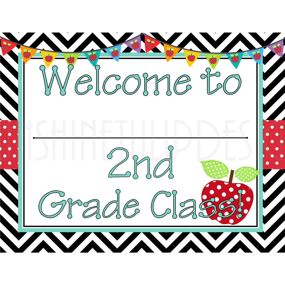 Printable 2nd Grade Teacher Door & Wall Sign