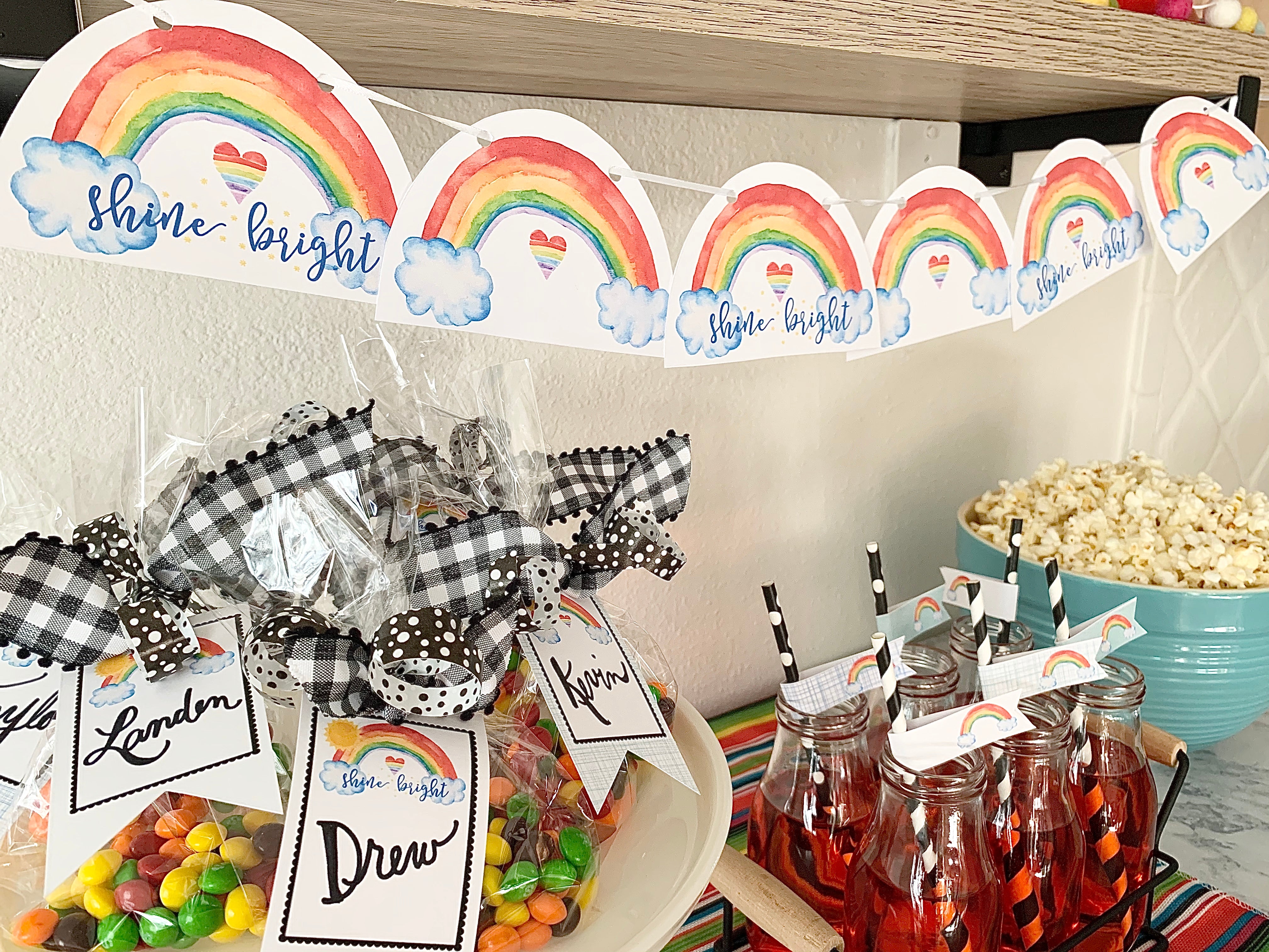 Printable Rainbow Party Package, Printable Rainbow Party